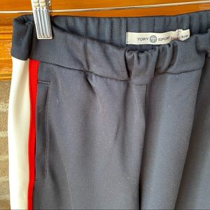 Tory Burch Sport colorblock wide leg track pants, size small